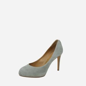 Salvatore Ferragamo Grey Suede Heels